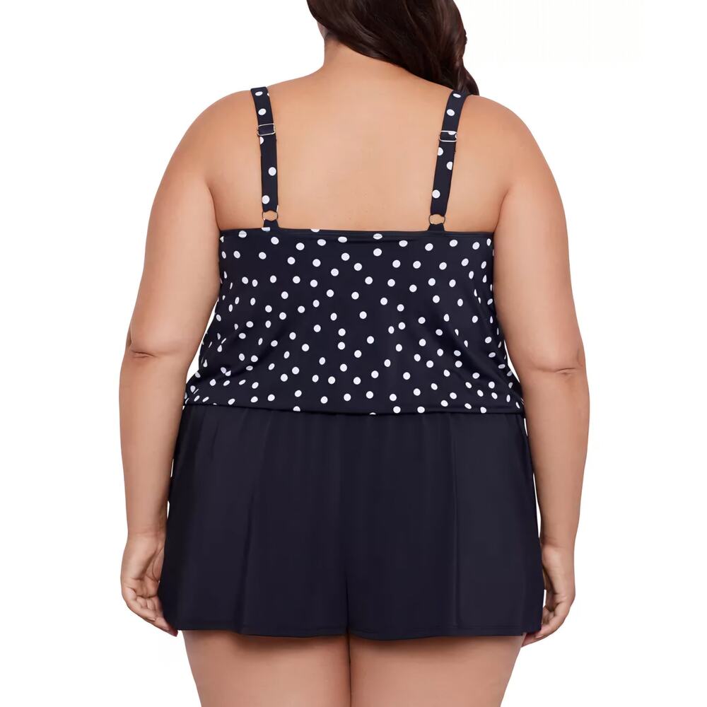 Swim Solutions Plus Size Polka Dot Swim‎ Romper One-Piece – Size 22W - Picture 3 of 3